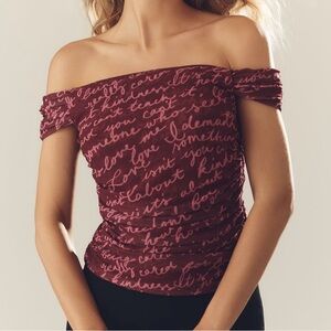 Maeve Off-Shoulder Mesh Top Size XL